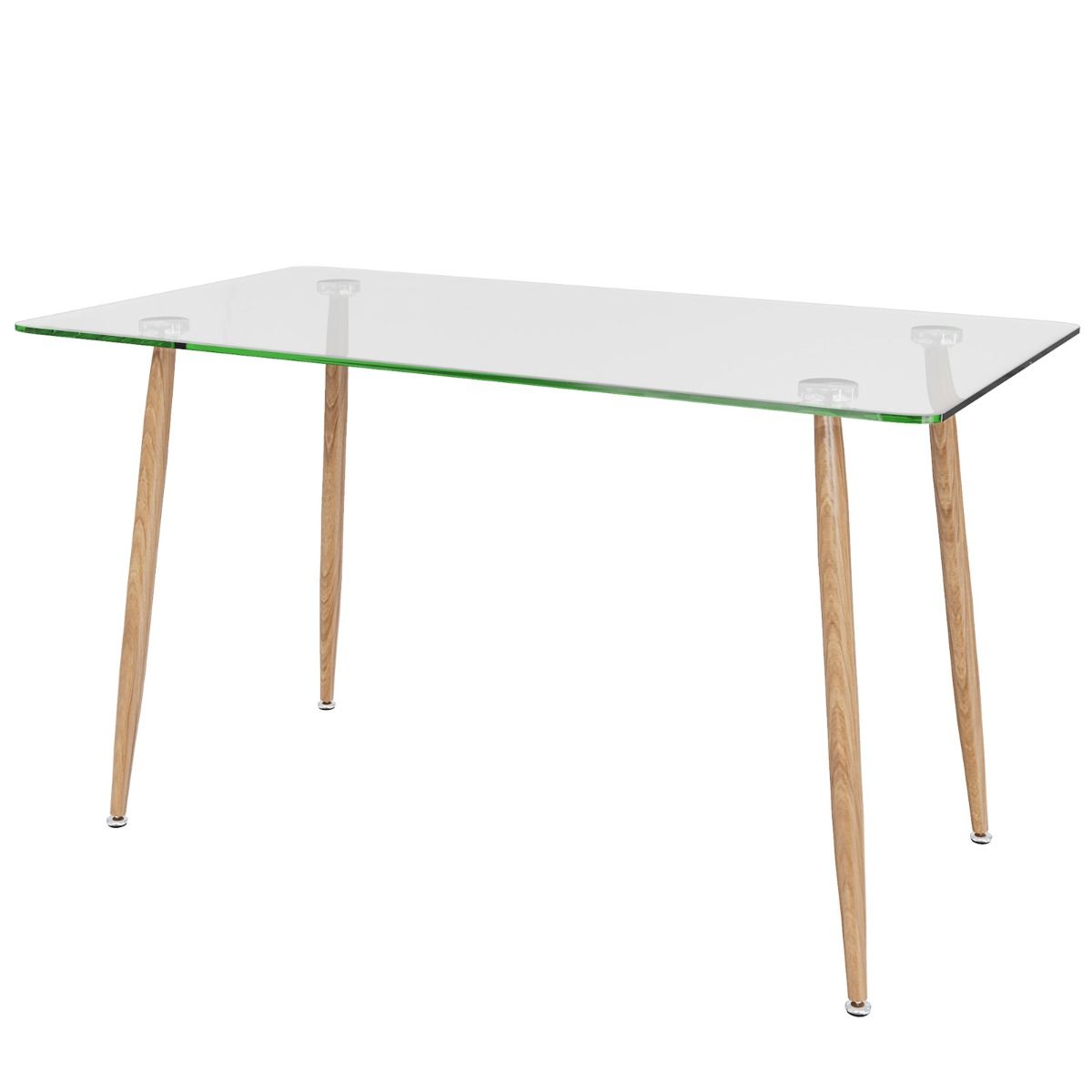 Glass Dining Table with Tempered Glass Table Top for Home Office